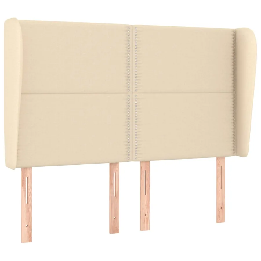 Tête de lit avec oreilles Crème 147x23x118/128 cm Tissu - 2