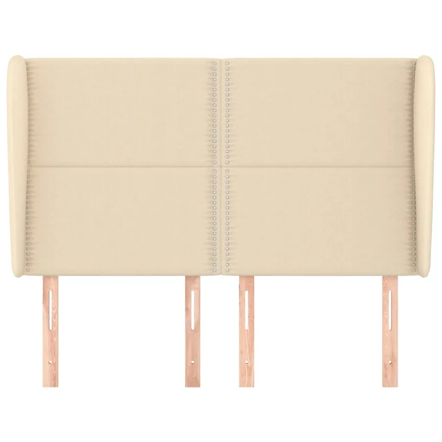 Tête de lit avec oreilles Crème 147x23x118/128 cm Tissu - 3