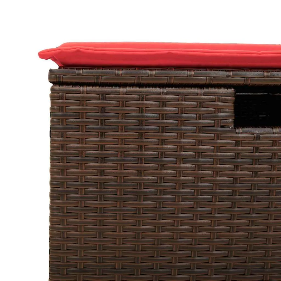 Salon de jardin avec coussins 8 pcs noir résine tressée acacia - 15