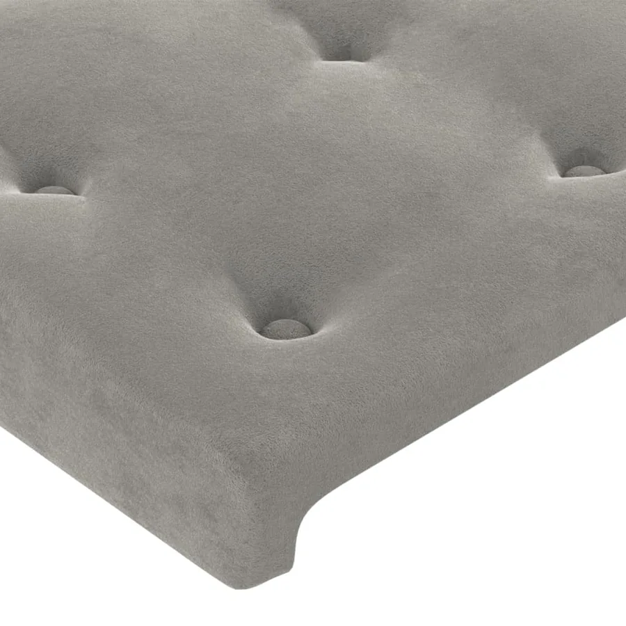 Tête de lit avec oreilles Gris clair 163x23x78/88 cm Velours - 5