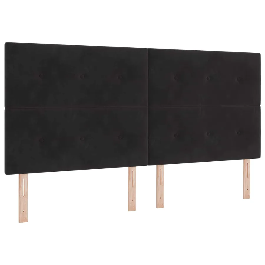 Tête de lit LED avec bandes LED Noir 200 cm Velours - 2