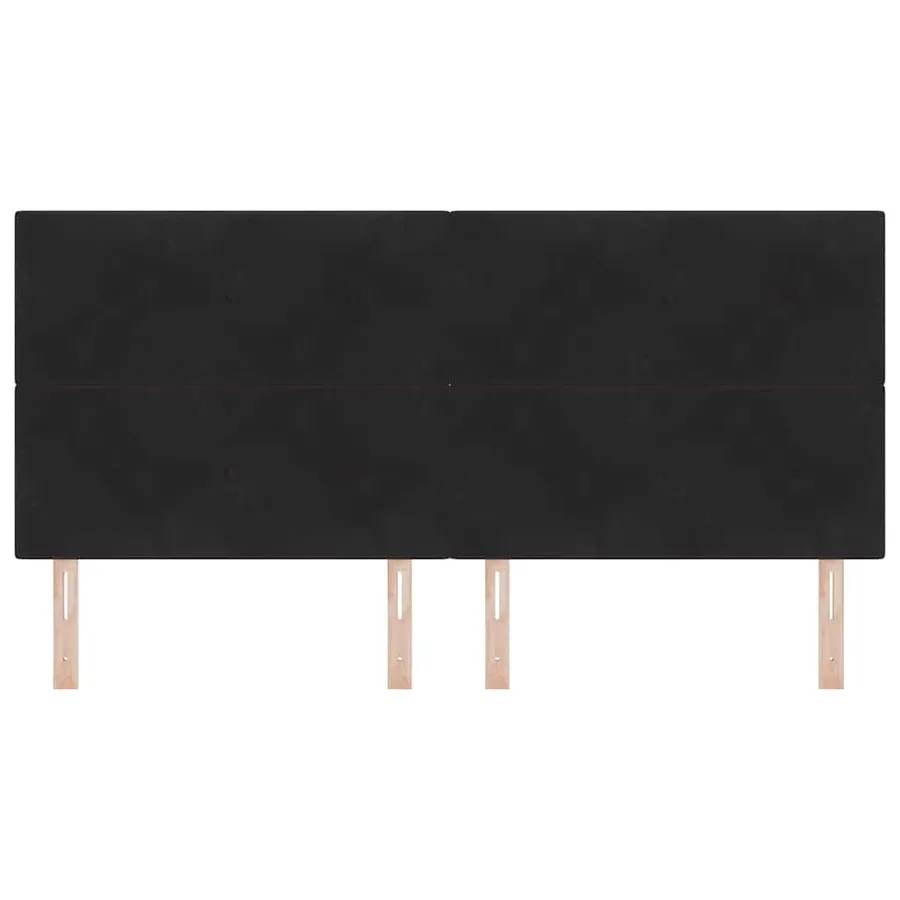 Tête de lit LED avec bandes LED Noir 200 cm Velours - 5