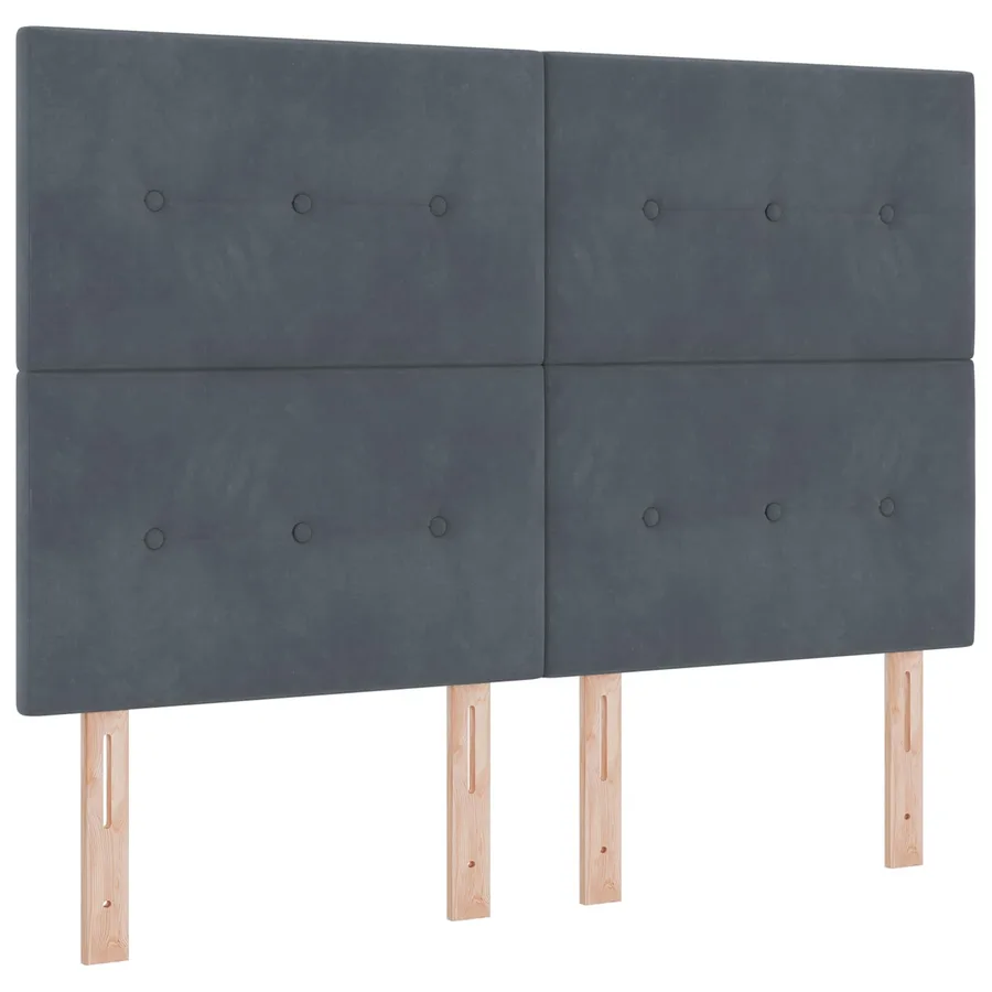 Tête de lit LED avec bandes LED Gris 160 cm Velours - 2