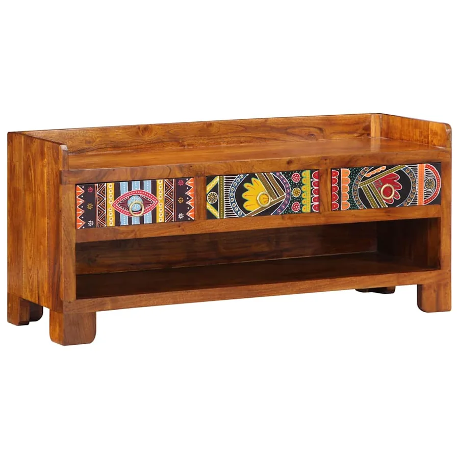 Banc à chaussures avec tiroir Marron miel 100 x 35 x 45 cm