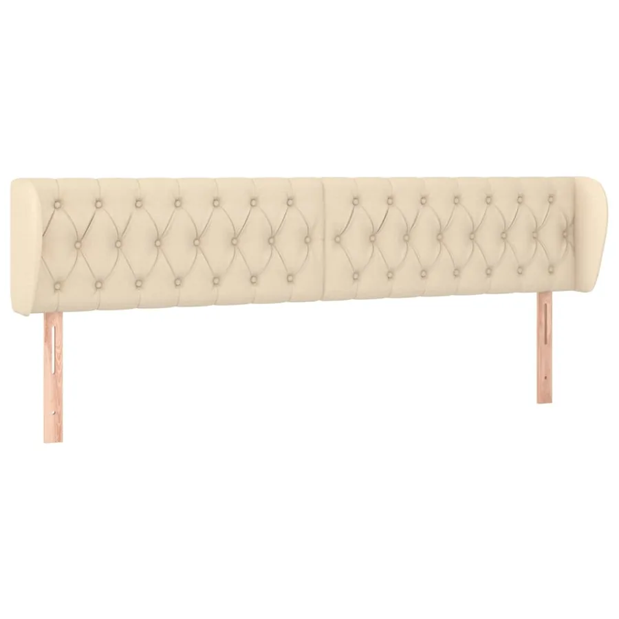 Tête de lit avec oreilles Crème 183x23x78/88 cm Tissu - 2