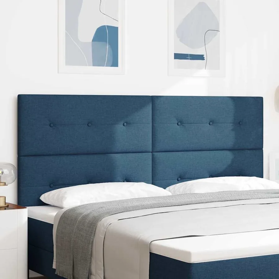 Tête de lit réglable en hauteur Bleu 200 cm tissu