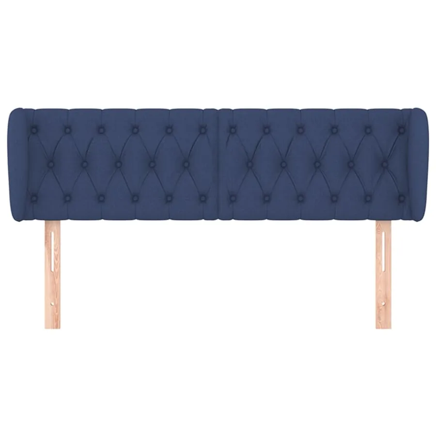 Tête de lit avec oreilles Bleu 147x23x78/88 cm Tissu - 3