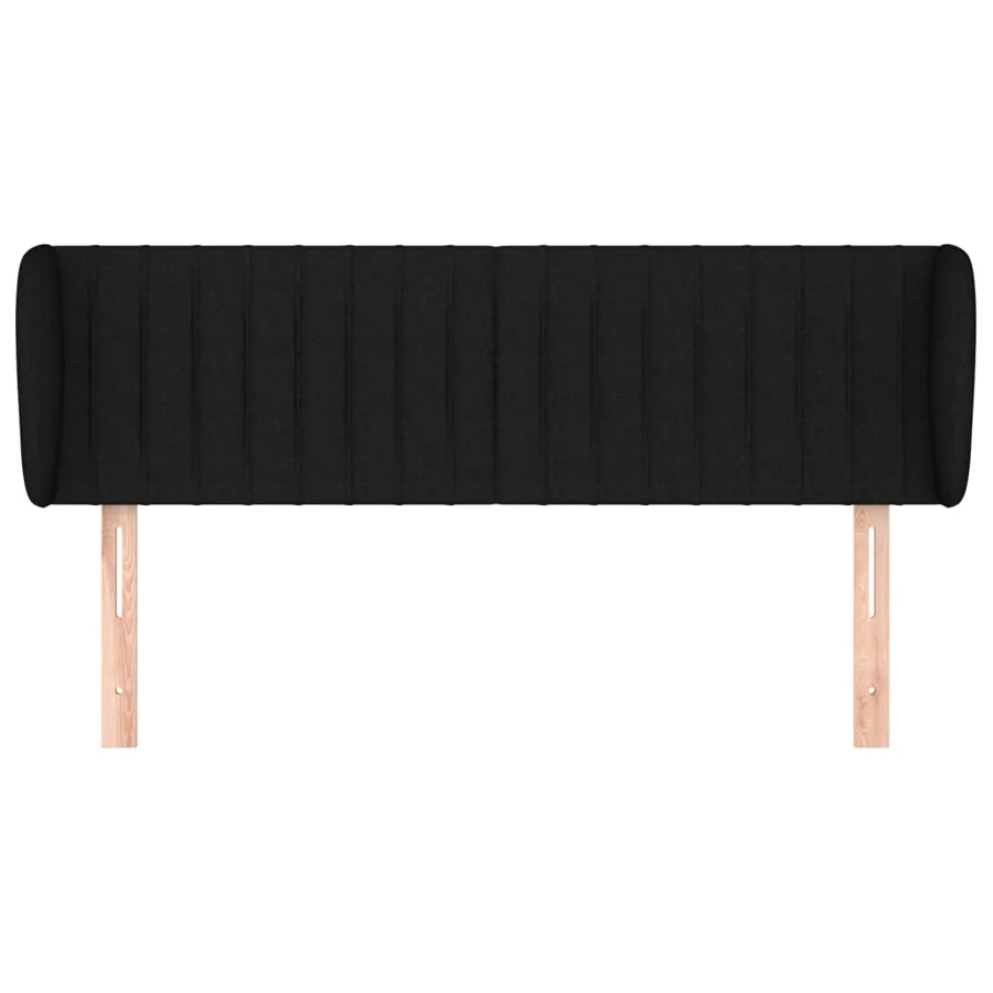 Tête de lit avec oreilles Noir 147x23x78/88 cm Tissu - 3