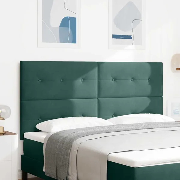 Tête de lit LED avec bandes LED Vert 180 cm Velours