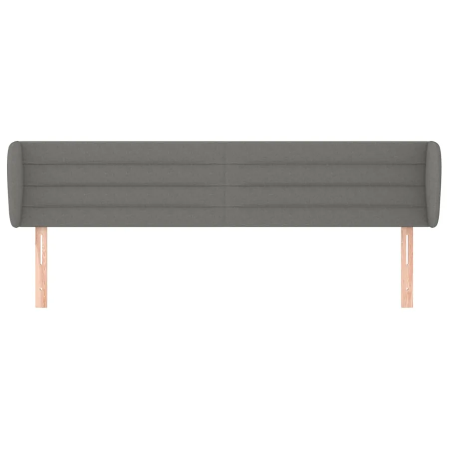 Tête de lit avec oreilles Gris foncé 163x23x78/88 cm Tissu - 3