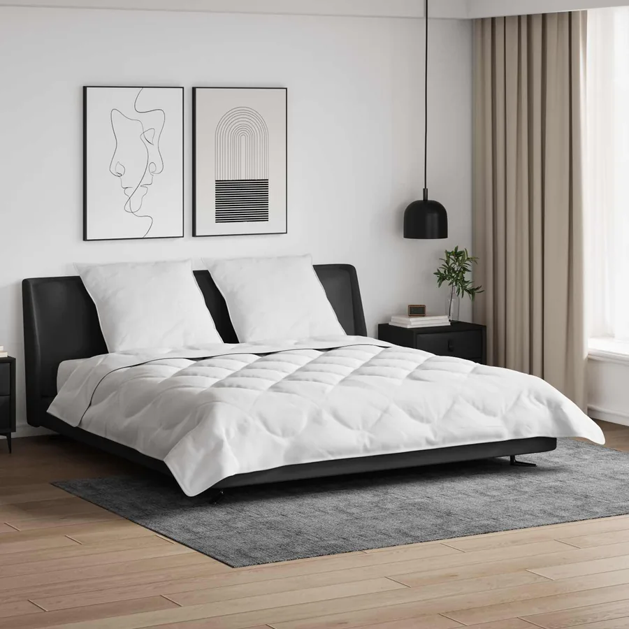 Couette avec oreiller 3 pcs Blanc Microfibre