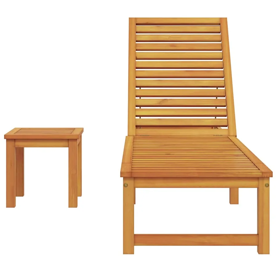 Transat Marron 202 x 53 x 89 cm Bois d'Acacia Massif - 4