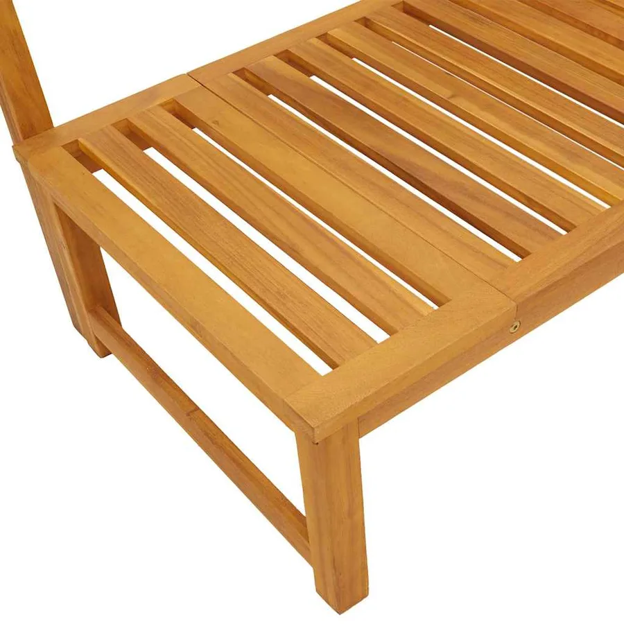 Transat Huile Naturelle 200 x 57 x 75cm Bois d'acacia massif - 7