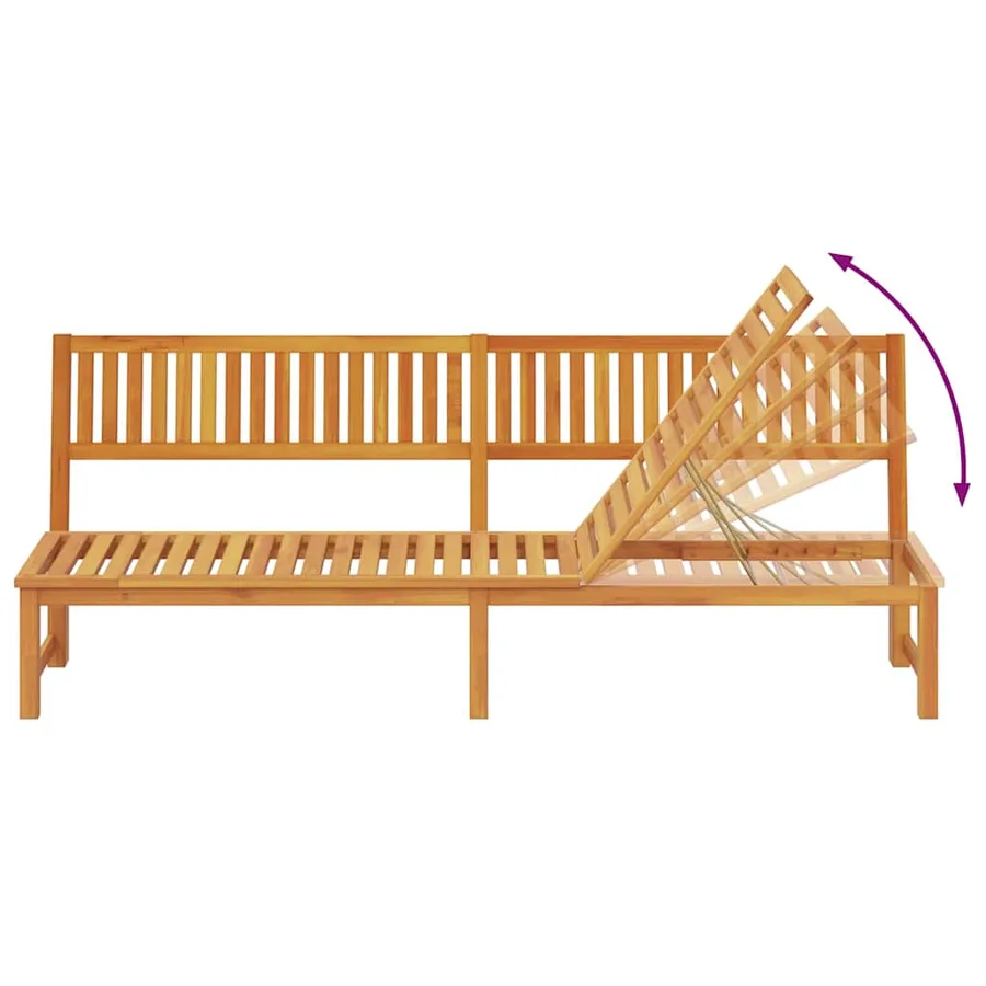 Transat Huile Naturelle 200 x 57 x 75cm Bois d'acacia massif - 9