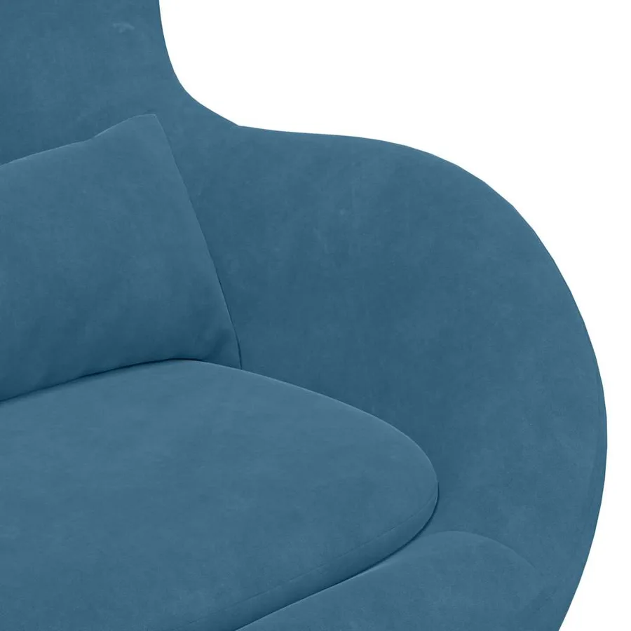 Fauteuil œuf Bleu 63 x 73 x 90 cm Velours - 7