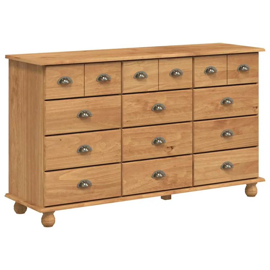 Commode ASKIM Marron 79 x 40 x 133,5 cm Bois de pin massif - 2