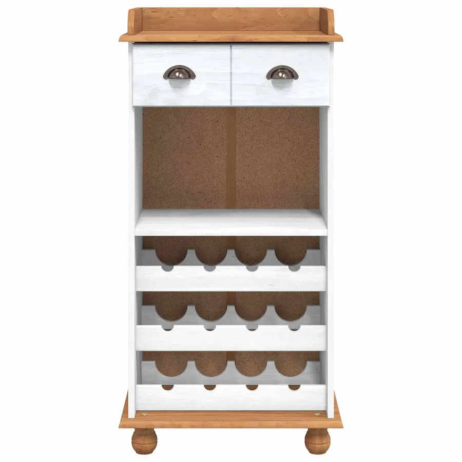 Cabinet à vin ASKIM Blanc avec un dessus en miel - 4