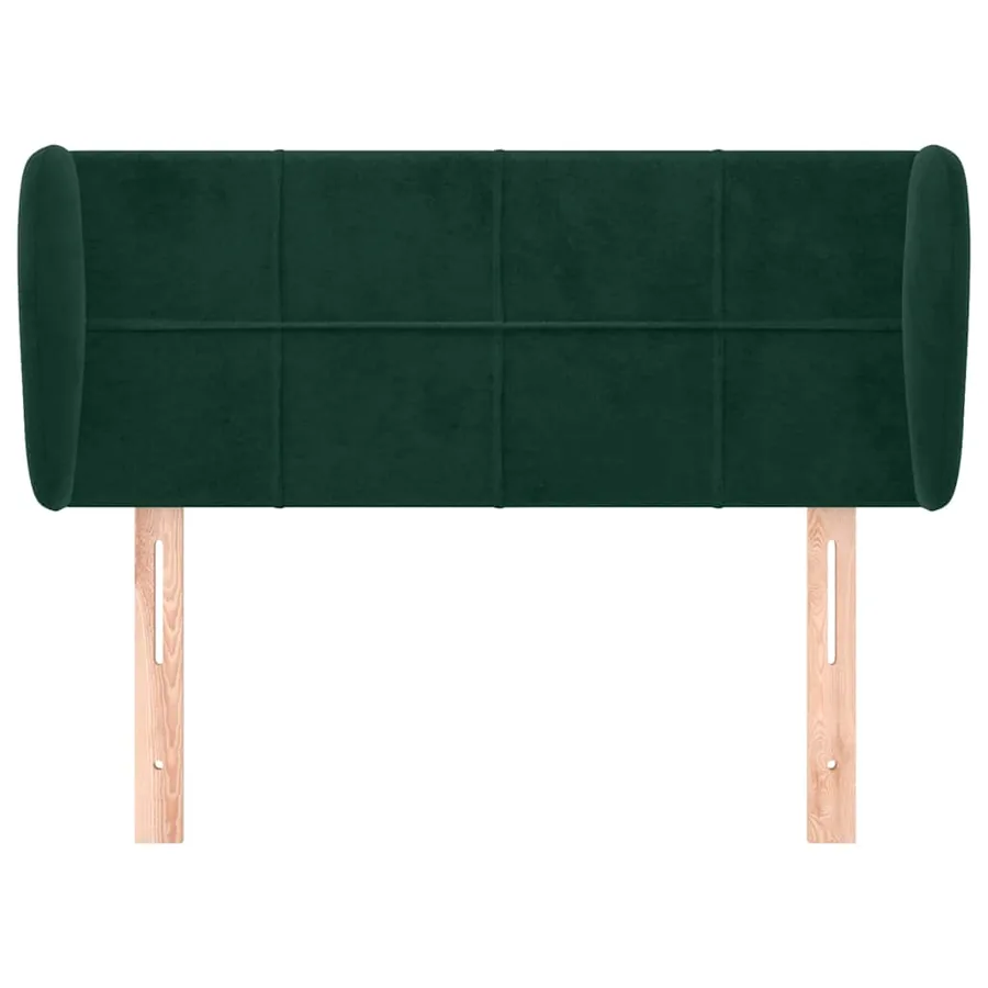 Tête de lit avec oreilles Vert foncé 93x23x78/88 cm Velours - 3