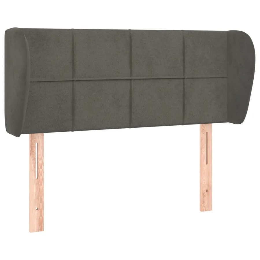 Tête de lit avec oreilles Gris foncé 93x23x78/88 cm Velours - 2