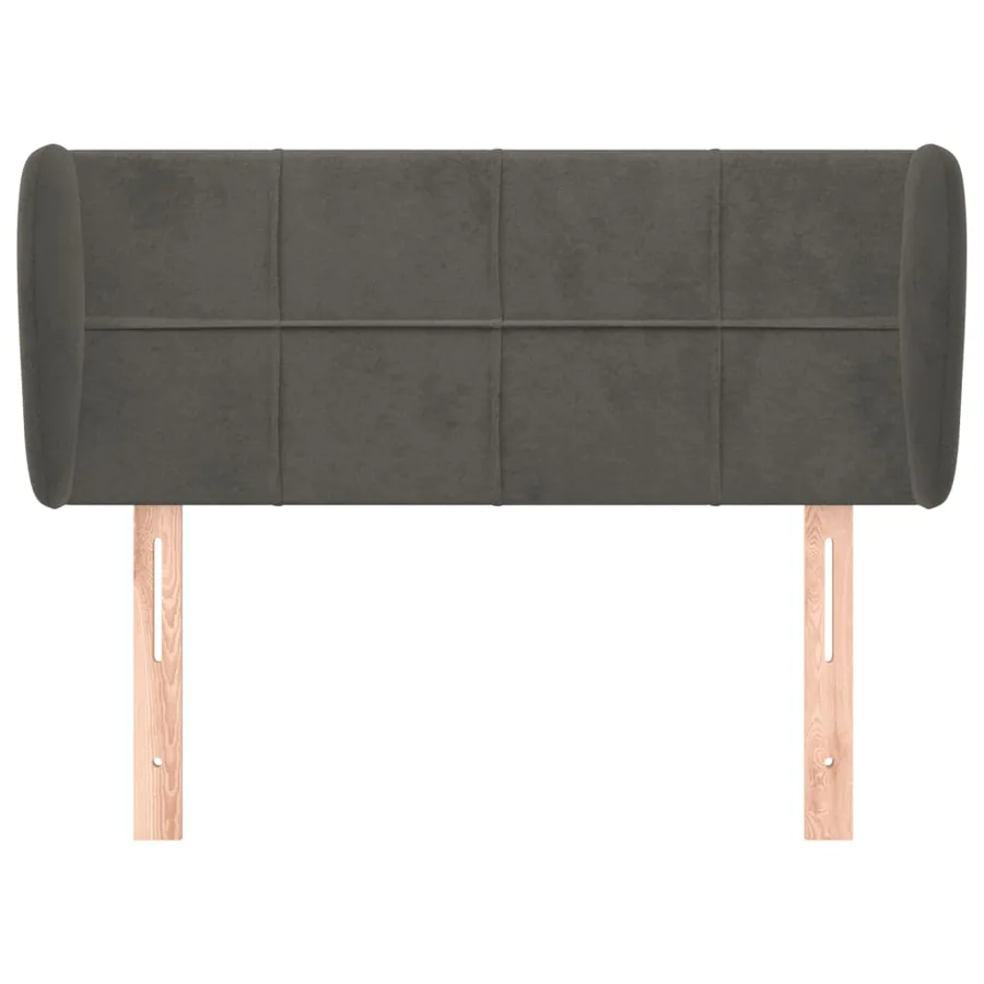 Tête de lit avec oreilles Gris foncé 93x23x78/88 cm Velours - 3