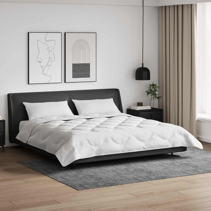 Couette avec oreiller 3 pcs Blanc Microfibre