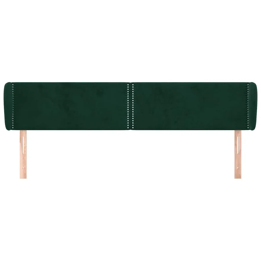 Tête de lit avec oreilles Vert foncé 203x23x78/88 cm Velours - 3