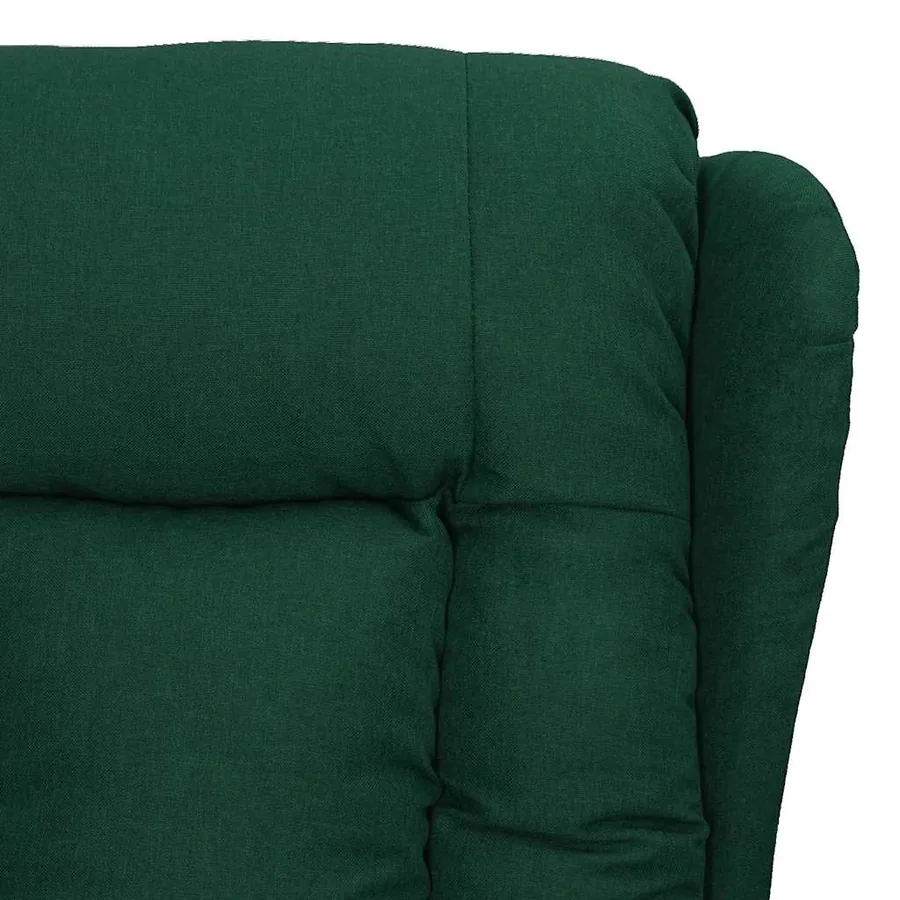 Fauteuil électrique de massage Vert foncé Tissu - 5