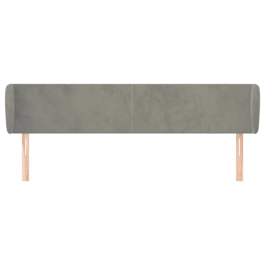 Tête de lit avec oreilles Gris clair 183x23x78/88 cm Velours - 3