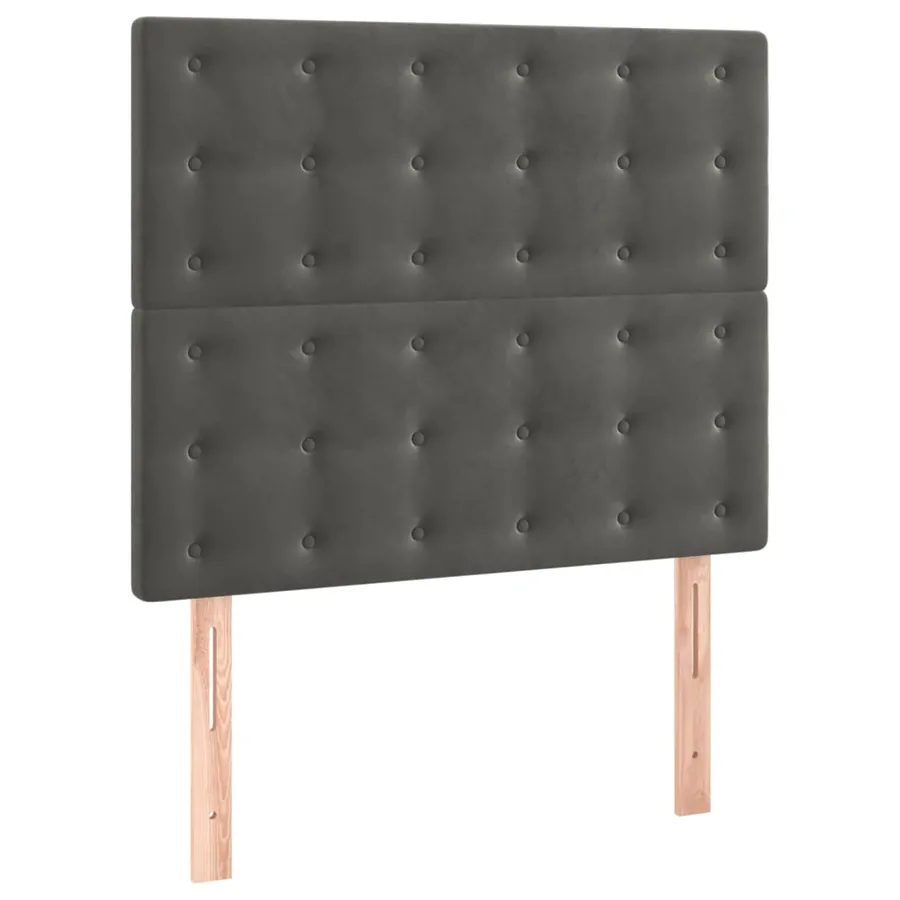 Tête de lit Gris foncé 100x5x118/128 cm Velours - 2