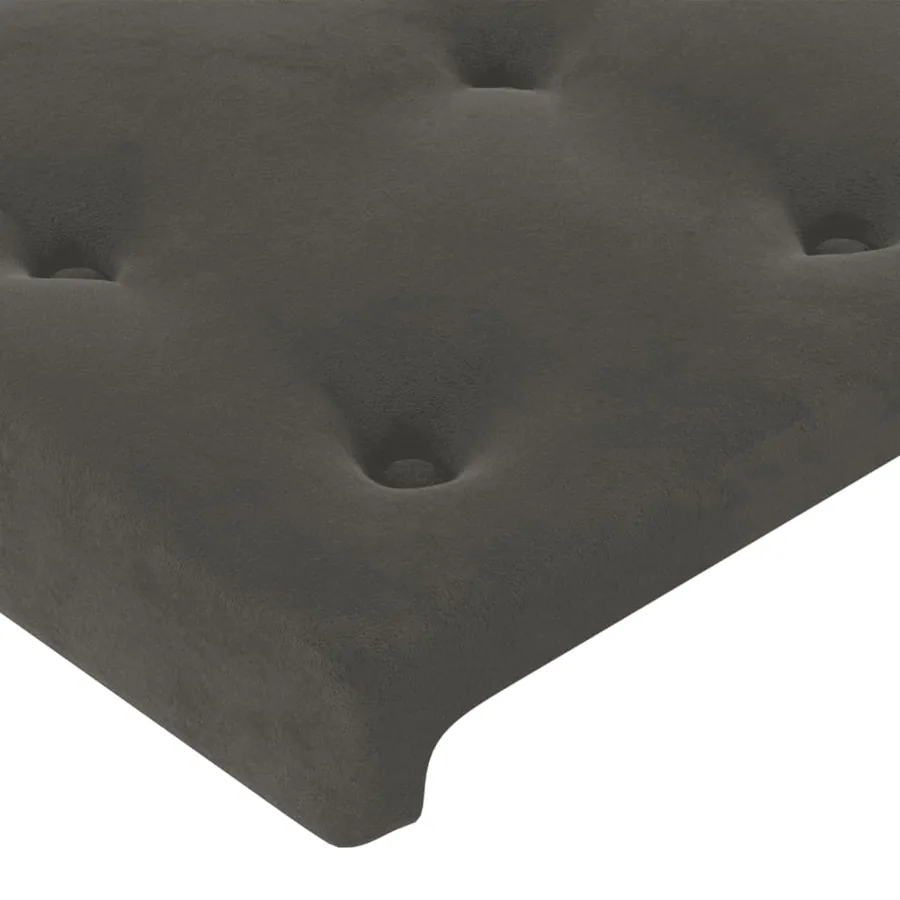 Tête de lit Gris foncé 100x5x118/128 cm Velours - 4