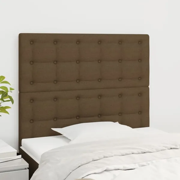 Tête de lit marron foncé 100x5x118/128 cm Tissu