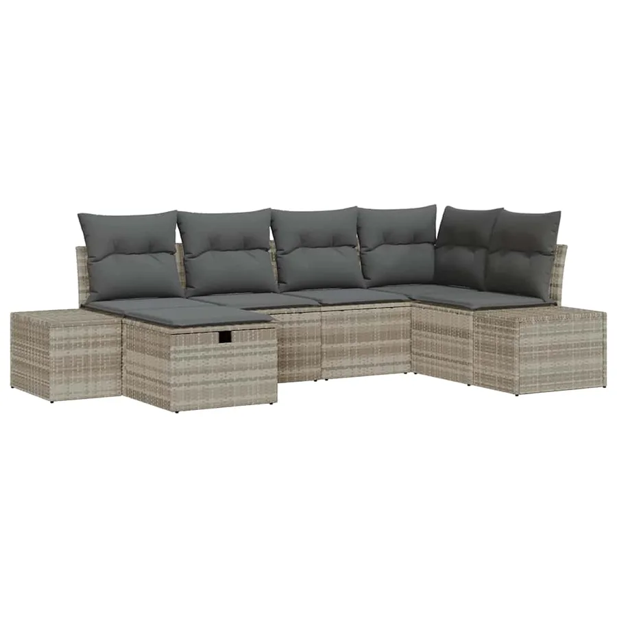 Ensemble de Canapés avec coussin 7 pcs polyrotin - 2