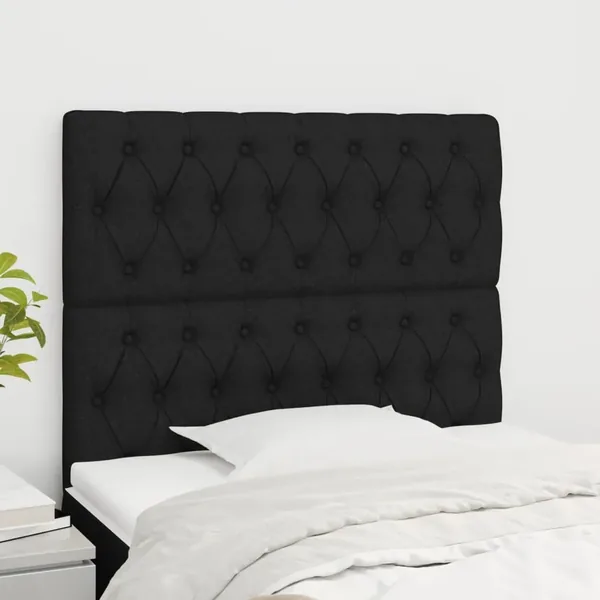 Tête de lit Noir 100x7x118/128 cm Tissu