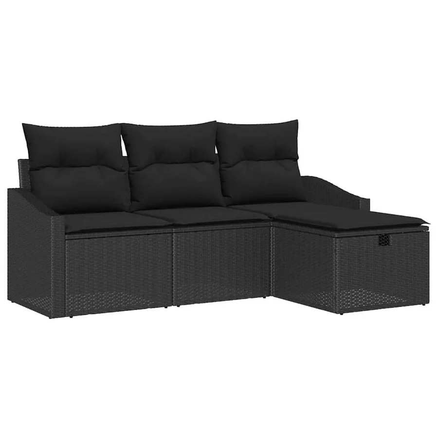 Ensemble de Canapés avec coussin 4 pcs polyrotin - 2