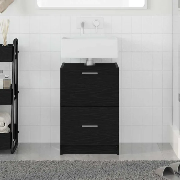 Cabinet de salle de bain avec tiroir Chêne noir 40 x 37 x 59 cm