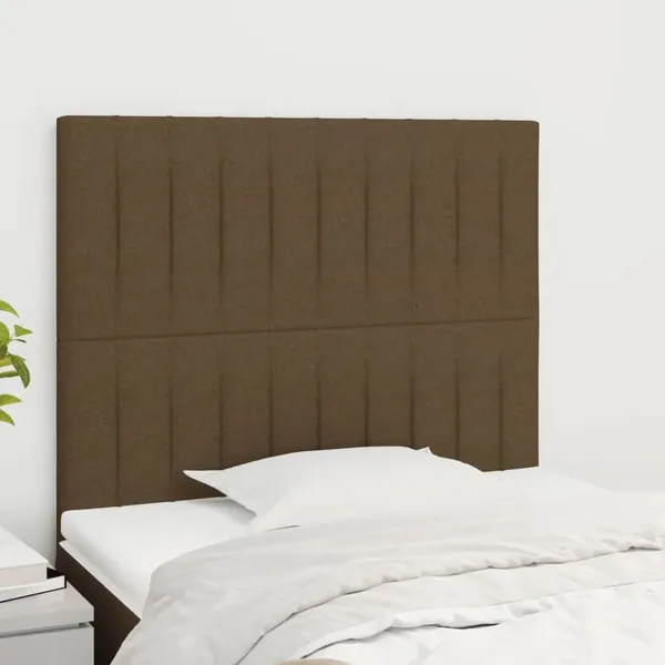 Tête de lit marron foncé 80x5x118/128 cm Tissu