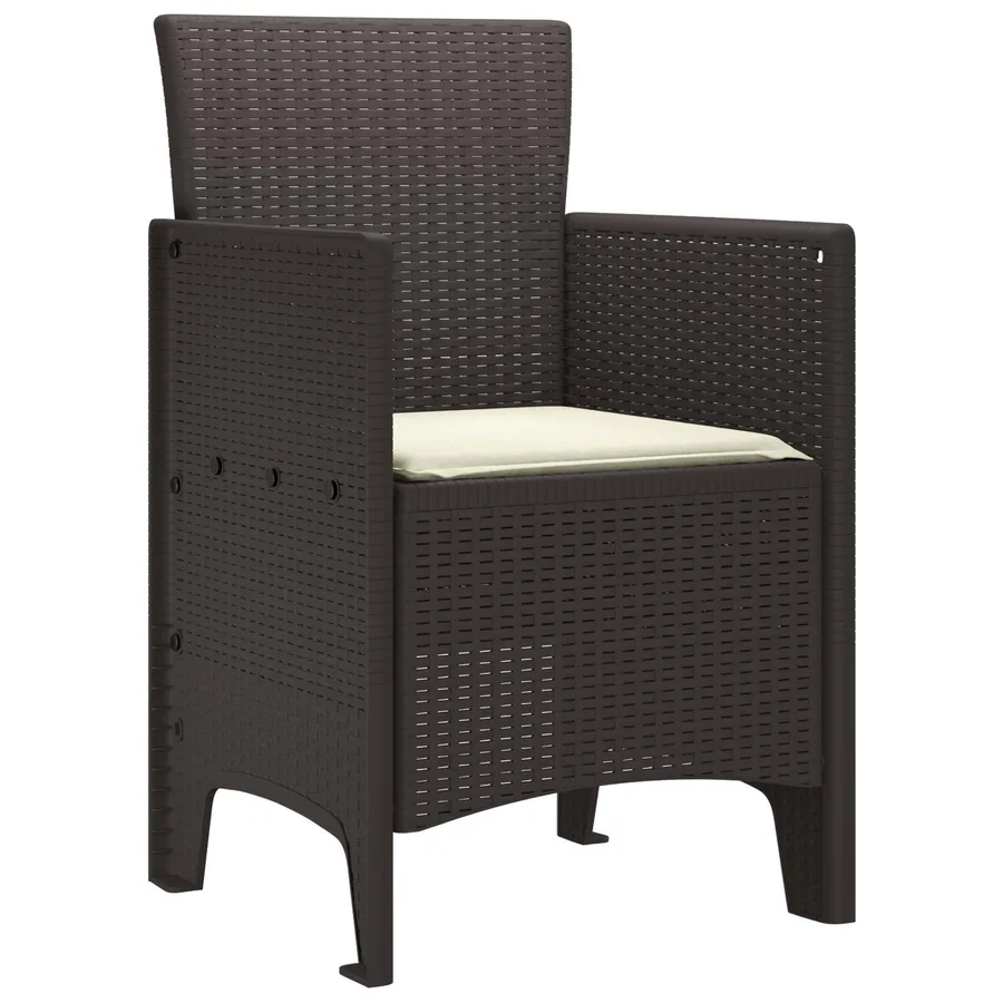 Chaise de jardin 2 pcs Marron 53 x 49 x 85 cm Polypropylène - 2