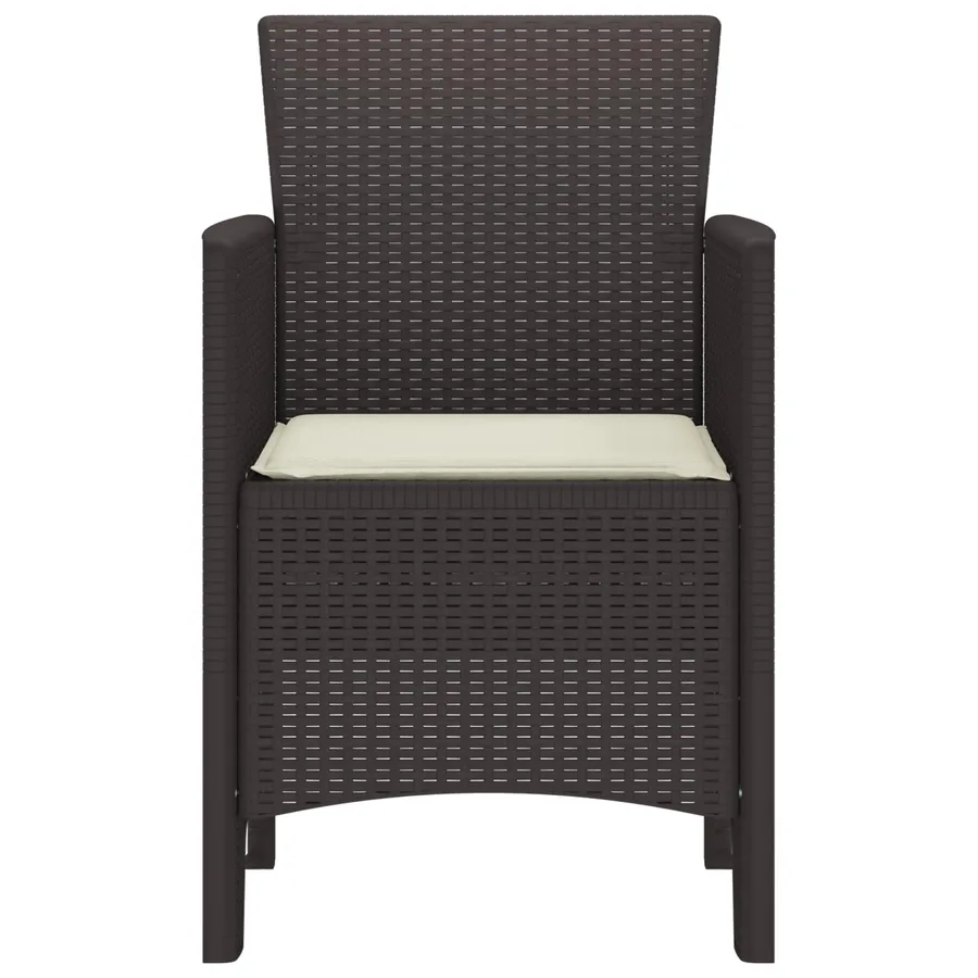 Chaise de jardin 2 pcs Marron 53 x 49 x 85 cm Polypropylène - 3