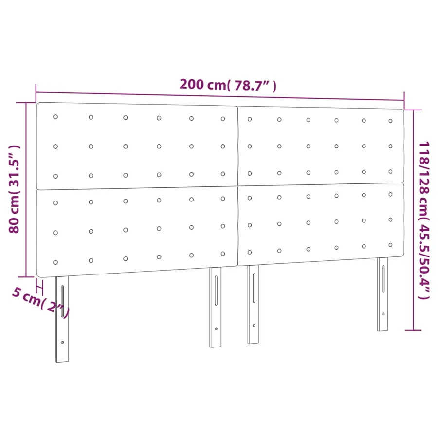 Tête de lit Crème 200x5x118/128 cm Similicuir - 8
