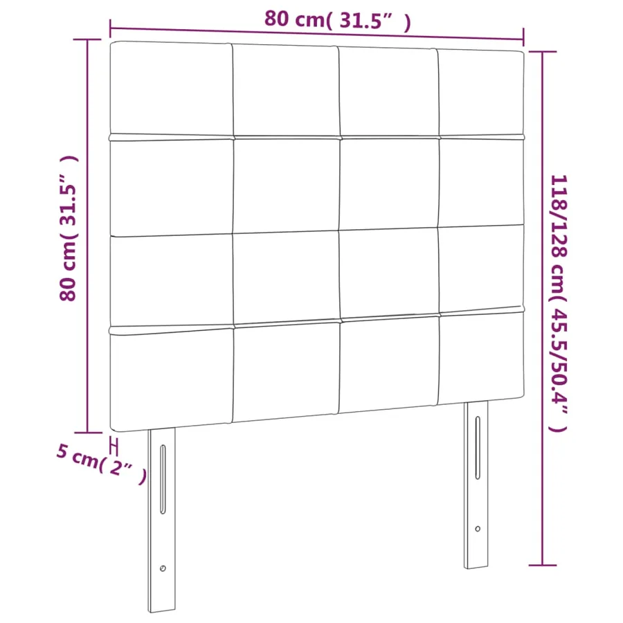 Tête de lit Bleu 80x5x118/128 cm Tissu - 8