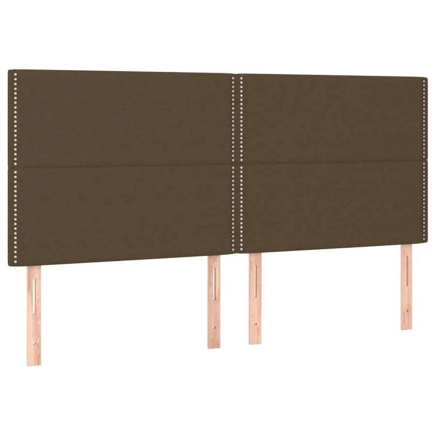 Tête de lit marron foncé 200 x 5 x 118/128 cm Tissu - 2