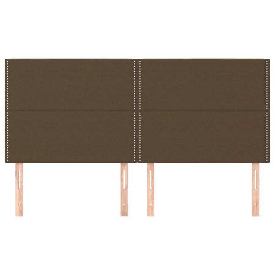 Tête de lit marron foncé 200 x 5 x 118/128 cm Tissu - 3