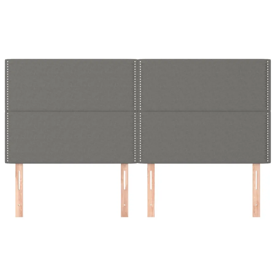 Tête de lit Gris foncé 200x5x118/128 cm Tissu - 3