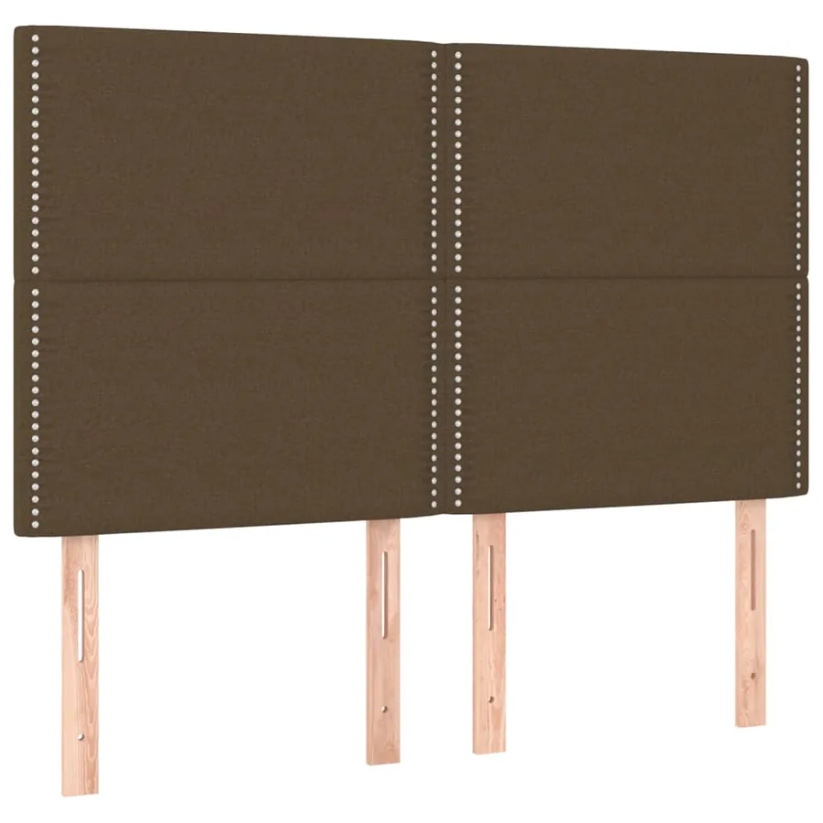 Tête de lit Marron foncé 144 x 5 x 118/128 cm Tissu - 2