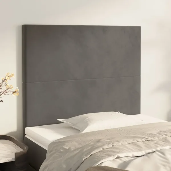 Tête de lit Gris foncé 90x5x118/128 cm Velours