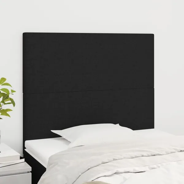 Tête de lit Noir 80x5x118/128 cm Tissu