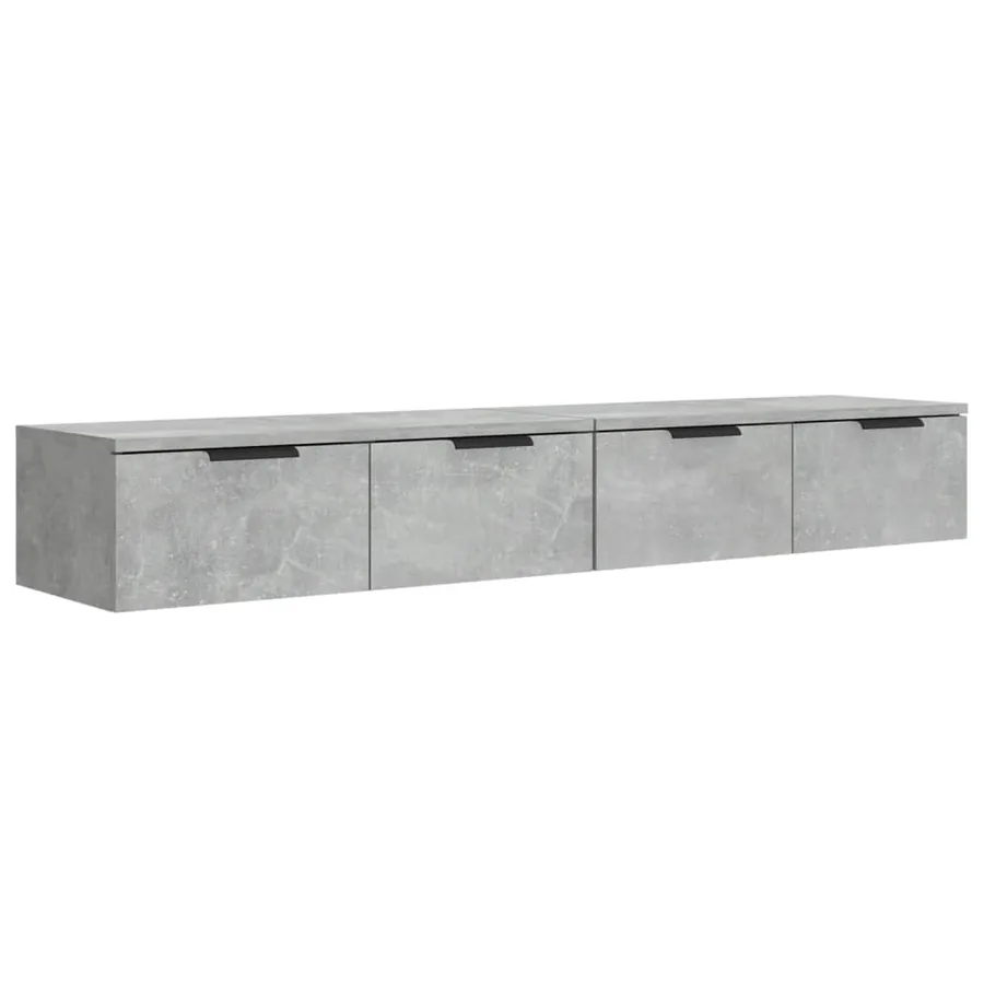 Armoires murales 2 pcs Gris béton 68x30x20 cm Bois d'ingénierie - 2