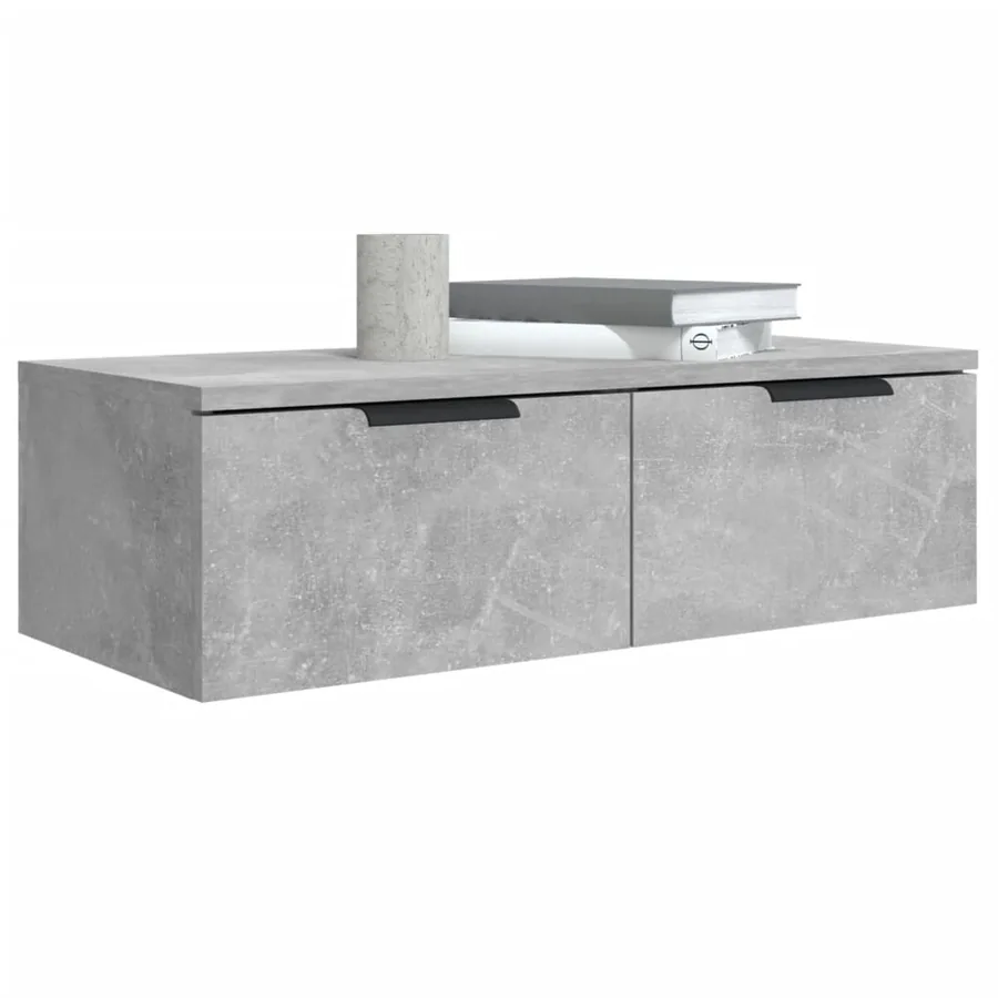 Armoires murales 2 pcs Gris béton 68x30x20 cm Bois d'ingénierie - 4