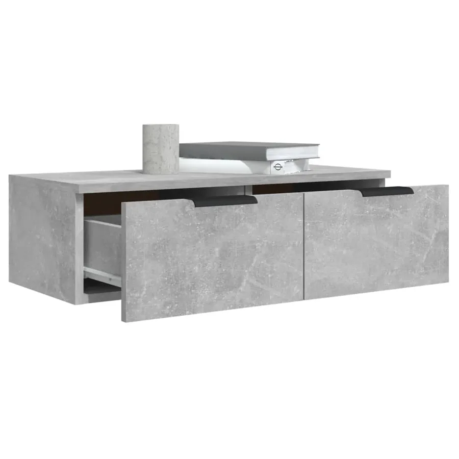 Armoires murales 2 pcs Gris béton 68x30x20 cm Bois d'ingénierie - 5