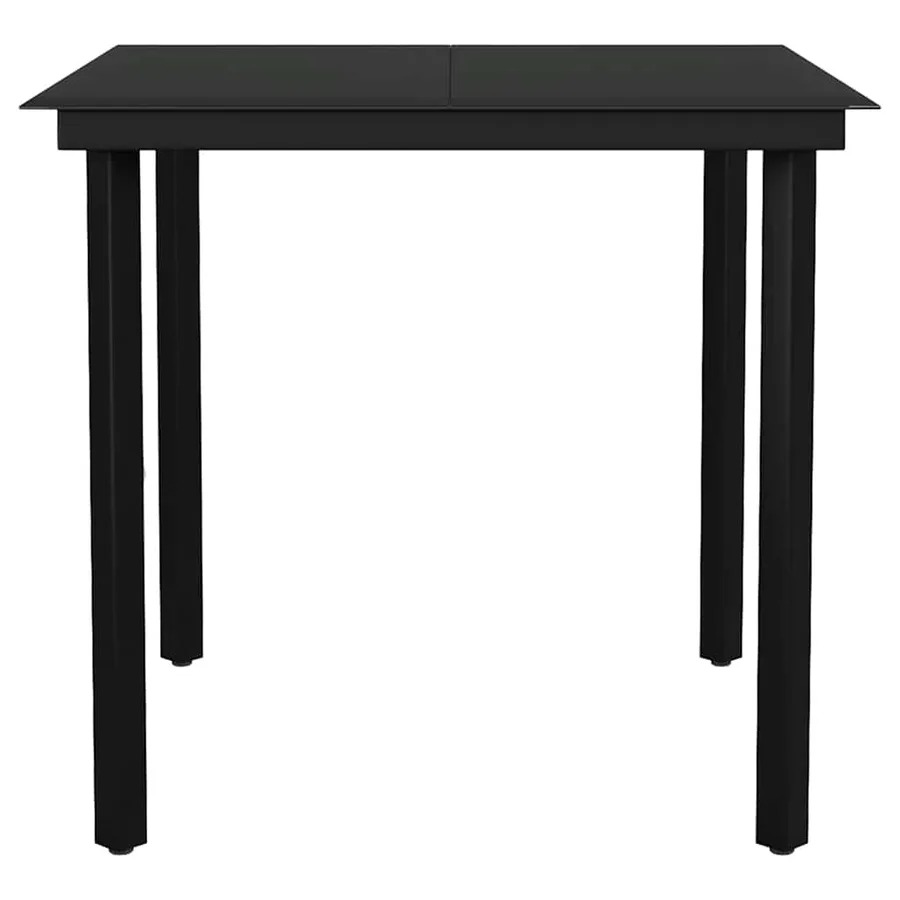 Ensemble à manger jardin coussins 3pcs marron poly rotin verre - 7